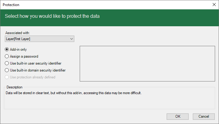 Add protection dialog